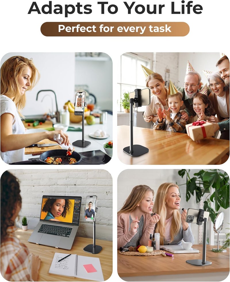 cooper ChatStand, Adjustable Cell Phone Stand for Desk, Phone Stand for Recording, iPhone Holder for Filming, Small Tripod for iPhone, Fits Samsung, Android Smartphones, (Night Black) - Image 5